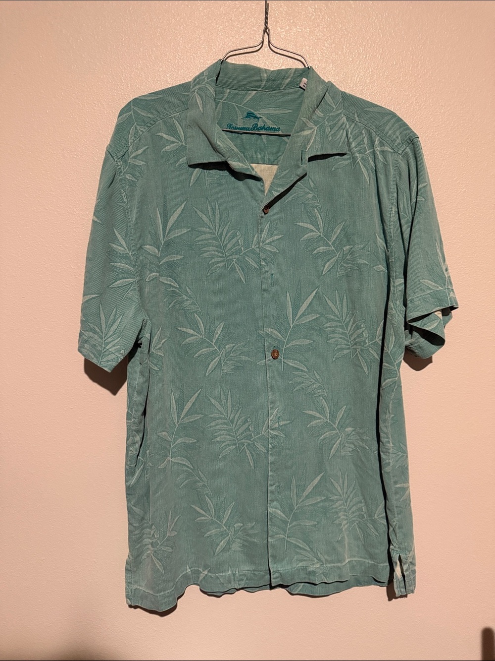 Tommy Bahama Seafoam Green Short-Sleeve Button-Down Camp Shirt